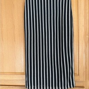 LOFT Monochrome Striped Pencil Skirt